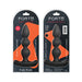 Forto F-42 black silicone spiral beaded plug in retail packaging shown from front and back.