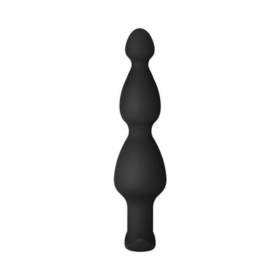 Black silicone cone beads with graduated bulb shapes and a flared base for safe, comfortable use.