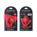 Forto F-60 medium red silicone spade-shaped plug in black and red packaging shown front and back.