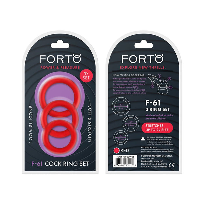 Forto F-61: 3 Piece C-ring Set 100% Silicone | SexToy.com
