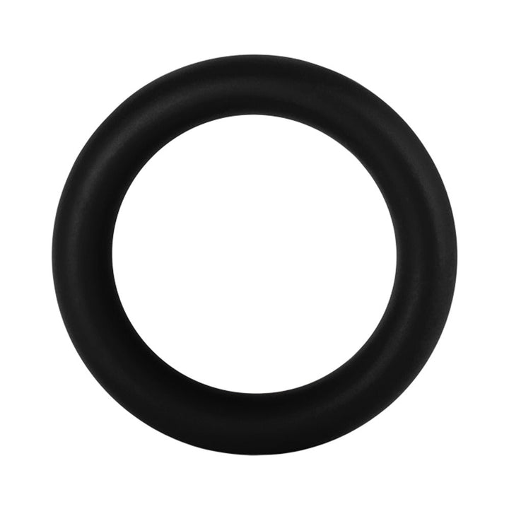Black wide 40mm silicone stretch ring with smooth matte finish, designed for comfort and flexibility.