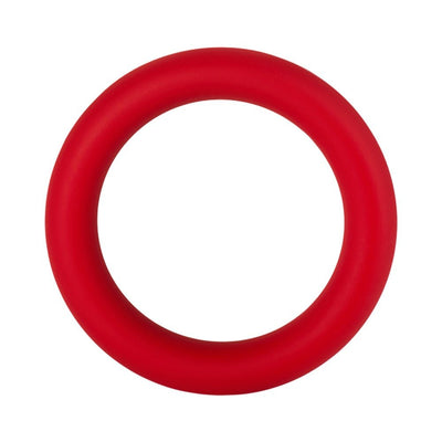 Red wide 40mm silicone stretch ring with smooth finish and flexible design for comfortable fit.