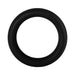 Black wide silicone ring with smooth finish, medium size, circular shape isolated on white background.