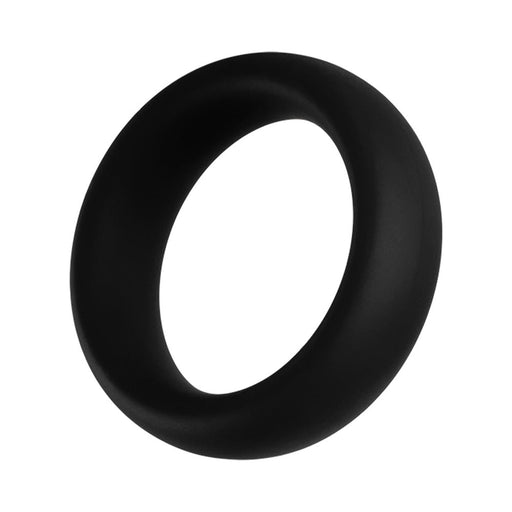 Black wide silicone stretch ring with smooth matte finish and 50mm inner diameter.