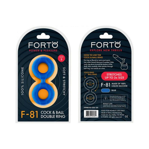Forto F-81: Double Ring Liquid Silicone 44 Mm Blue | SexToy.com