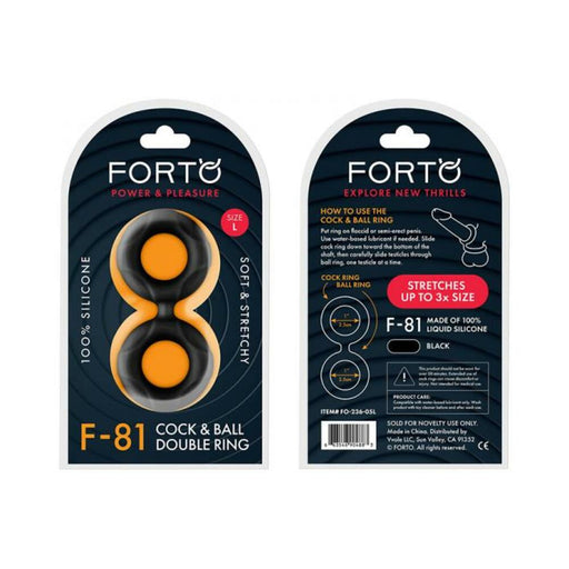 Forto F-81: Double Ring Liquid Silicone 51mm Black | SexToy.com