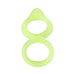 Light green double ring stretchable silicone ring with ergonomic design and flexible tip for enhanced stimulation.