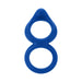 Blue double ring made of smooth liquid silicone with a flexible tip for enhanced comfort and stimulation.