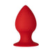 Red silicone cone with a wide suction cup base, designed for stability and targeted use.