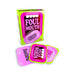Foul Mouth card game box with colorful cards featuring bold text and playful design for 4-8 players.