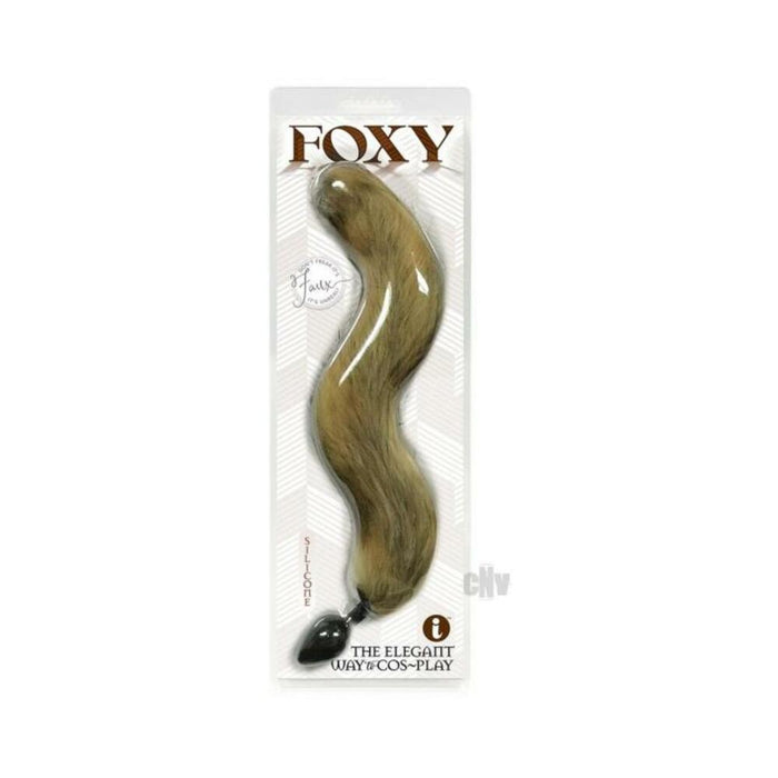 Foxy Fox Tail Silicone Butt Plug - Gold - SexToy.com
