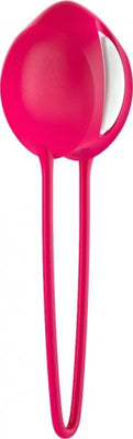 Fun Factory Smartballs Uno in white and india red, compact pelvic floor exercise device with ergonomic design.
