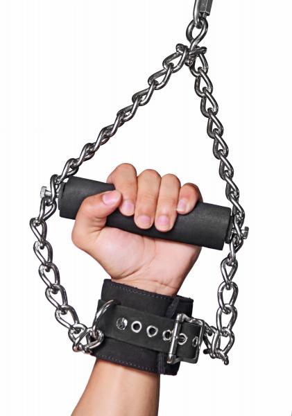 Fur Lined Nubuck Leather Suspension Cuffs With Grip | SexToy.com