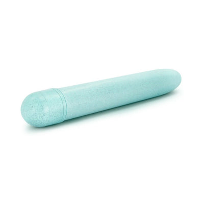 Blush Gaia Eco biodegradable vibrator in soft green with smooth, classic cylindrical design on white background.