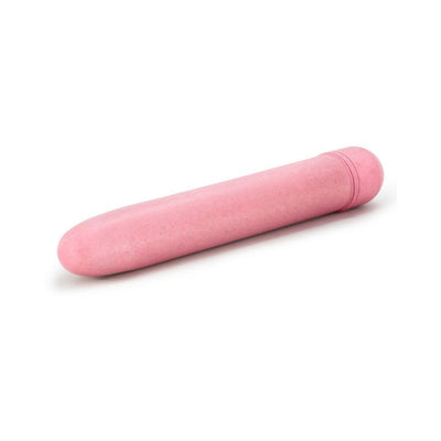 Blush Gaia biodegradable vibrator in soft pink with smooth, classic design on white background.
