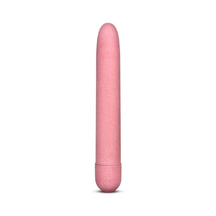 Pink biodegradable vibrator with a smooth, classic design made from eco-friendly Biofeel material.