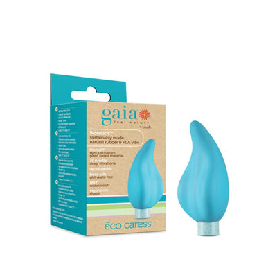 Blush Gaia Eco Caress in aqua blue with ergonomic curved design and eco-friendly packaging.