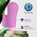 Purple Blush Gaia Eco Delight vibrator highlighting eco-friendly BioTouch natural rubber and BioFeel plant-based materials.