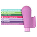 Purple Blush Gaia Eco Delight vibrator with eco-friendly materials and features highlighted in colorful text bars.