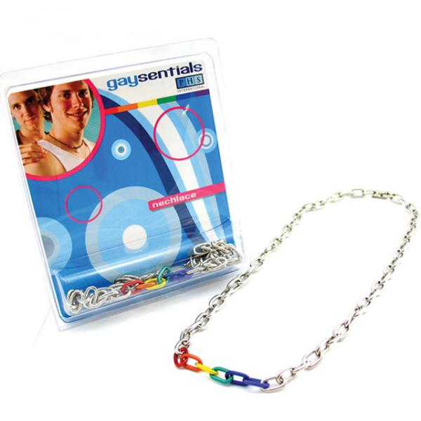 Gaysentials Rainbow and Silver Links Necklace 20 inches | SexToy.com