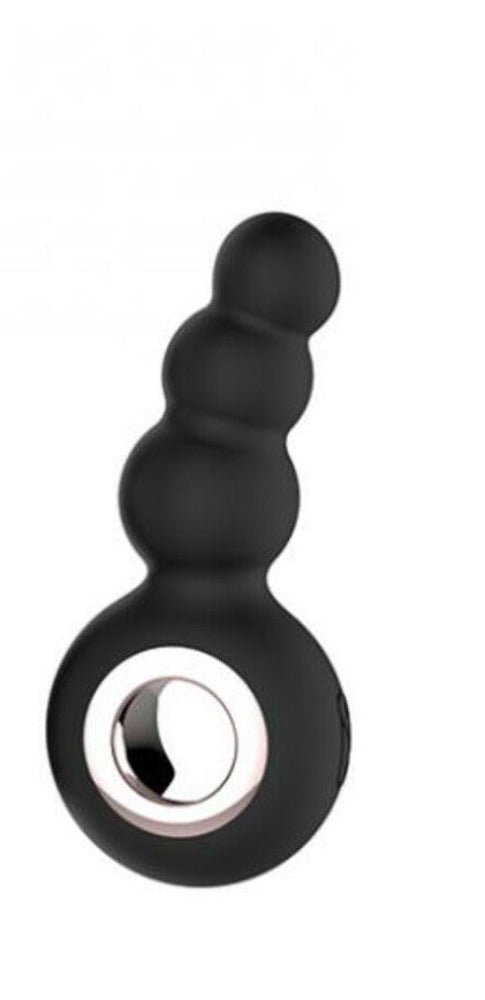 Gender Fluid Quiver Anal Ring Bead Vibe Silicone Black - SexToy.com
