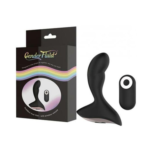 Gender Fluid Rumble Anal Vibe With Remote Silicone Black | SexToy.com