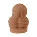 Medium-sized realistic brown silicone penis packer with textured veins and balls, designed for secure fit and natural appearance.