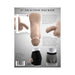Packaging and product image of Gender X 4-inch silicone packer with detailed texture, shown in black and gray underwear on mannequins.