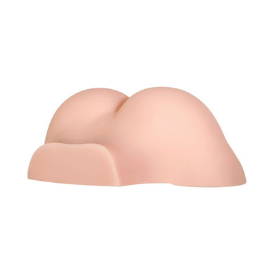 Smooth, flesh-toned lifelike stroker with rounded curves made from soft, stretchy TPE rubber.