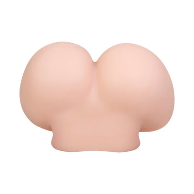 Smooth, flesh-toned lifelike stroker with rounded curves made from soft, stretchy TPE rubber.