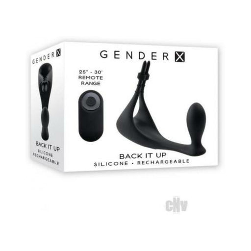 Gender X Back It Up Rechargeable Lasso C-ring And Plug With Remote Silicone Black - SexToy.com