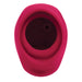 Top view of red silicone suction toy with a soft, flexible opening designed for versatile stimulation.