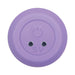 Close-up of purple silicone magnetic charging base with power button and 5V marking for Gender X vibrator.