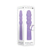 Purple Gender X Bumpy Ride beaded silicone vibrator with flexible shaft and textured handle shown in packaging box.