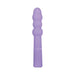 Purple silicone vibrating wand with four rounded beads and textured grip handle by Gender X