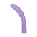 Purple silicone vibrating wand with four rounded beads and a textured handle for grip.