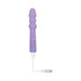 Purple beaded vibrating wand with USB magnetic charging cable on white background.