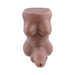 Curvy multi-function body stroker with realistic torso shape, soft brown TPE material, and integrated shaft opening.