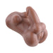 Curvy multi-textured brown body stroker with shaft and orbs designed for versatile intimate use.