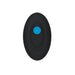 Black oval remote control with a blue power button for the Gender X Electric Blue Rechargeable vibrator.