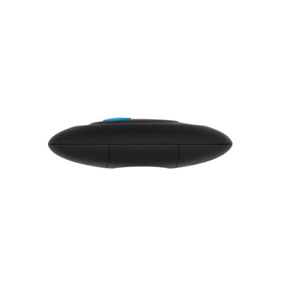 Sleek black remote control with a blue button for the Gender X Electric Blue Rechargeable vibrator.