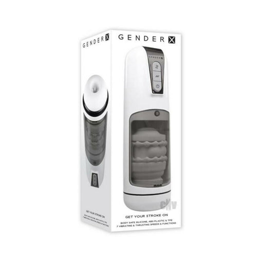 Gender X Get Your Stroke On Rechargeable Stroker Tpe White - SexToy.com