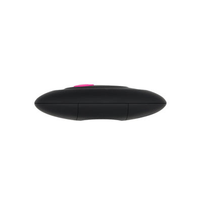 Sleek black remote control with a pink button for the Gender X Pink Paradise Rechargeable vibrator.