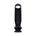 Black silicone vibrating penis sheath with triple ring design and USB charging contacts visible on the back.