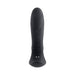 Black silicone vibrating massager with ergonomic base and magnetic USB charging points shown from front view.