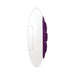 White and purple compact remote control with three buttons for the Gender X Velvet Hammer wearable massager.