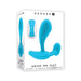 Blue silicone wearable with remote control displayed on white Gender X packaging box.