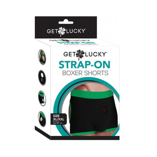 Get Lucky Strap On Boxers - Xl-xxl Black/green - SexToy.com