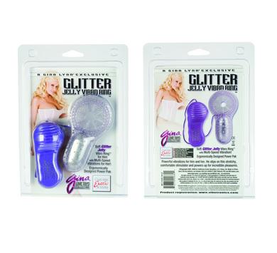 Gina Lynn Exclusive Glitter Jelly Vibro Ring Purple | SexToy.com