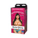 Packaging box of Girls of Social Media Brittanya187 Pocket Pussy stroker with model image and branding on a pink background.